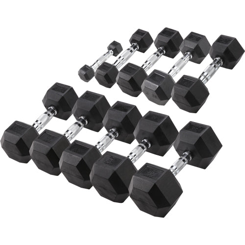 Bodytrading Rubber Coated Hex Dumbbell set from 1 to 10 kg HEXDU1-10