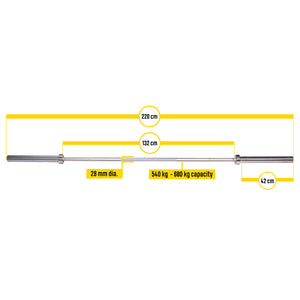 Body-Solid Olympic Power Bar 220 cm (Bronce, Plata, Oro) OLPB
